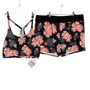 Hanna Nikole Two Piece Swimsuit Plus Size High Waist Padded Cups Size 24W